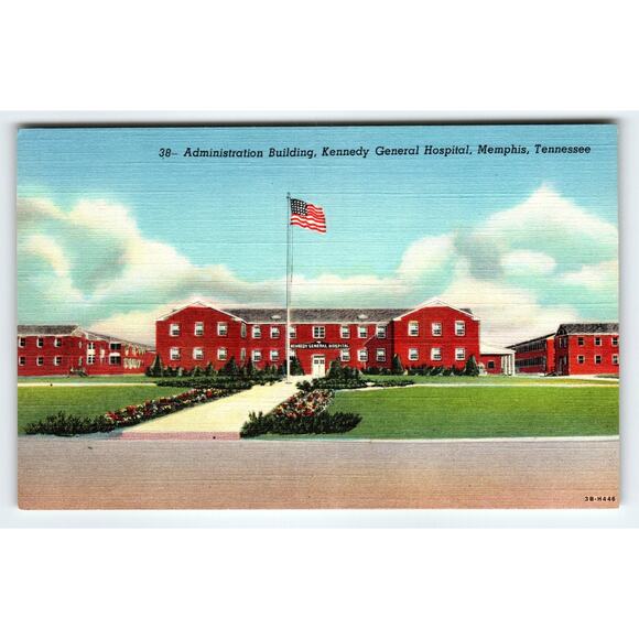 Vintage Kennedy General Hospital Memphis Tennessee Linen Postcard - Picture 1 of 2